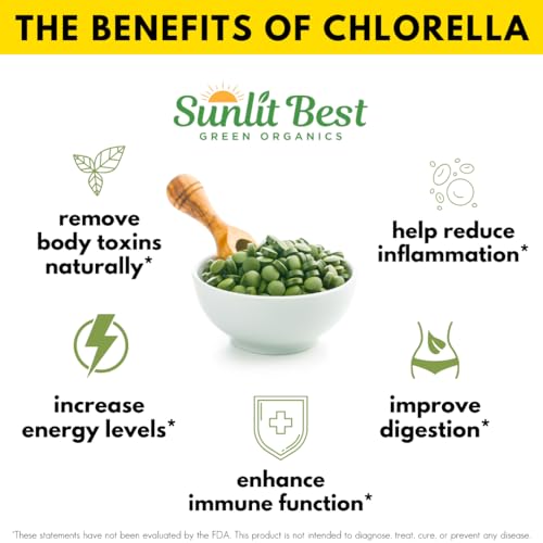 Chlorella Tablets Mega-Pack 1000 Tablets Cracked Cell, Raw, Non-GMO. 100% Pure Chlorella Pyrensoidosa. Green Superfood. High Protein, Chlorophyll & Nucleic acids. No preservatives or fillers - 2-Pack - Thumbnail 4