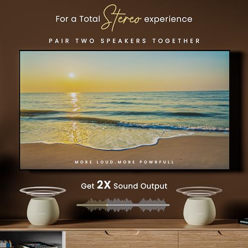 Image of (Refurbished) Hammer Drop 5W Bluetooth Wireless Speaker, Twin Pairing, TWS Function, 1200 mAh Battery, 100H Standby, Type-C Charging, 52mm Driver (Beige)