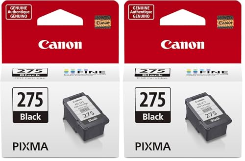 Canon PG-275 Genuine Black Ink Cartridge, Compatible with TS3520/3522, TR4720/4722, TS3720/3722, (Pack of 2)