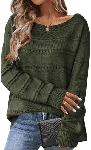 Zeagoo Womens Sweaters Cute Long Sleeve Off The Shoulder Pullover...