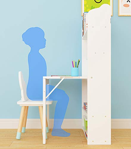Kids Folding Table, Wood Wall Mounted Wood Desk, Folding On The Wall To Become A Sketchpad, Folding Wall Table, Wall Desks For Small Spaces (Color : White, Size : L) #TOP6