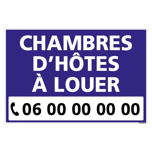 PANNEAU CHAMBRES D'HOTES A LOUER - AKYLUX 3,5mm - 600x400mm (G1486-PERSO
