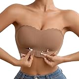 TYHONEYS Soutien Gorge sans Bretelles Brassiere Bandeau Push Up Sexy Maintien Fort sous vêtements sans Couture Comfit Tous Les Jours Café XL
