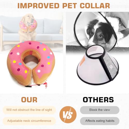HMCEY Aufblasbare Halskrause Hund,Schutzkragen Hund,Hundekragen Leckschutz,Einstellbarer Halskrause Katze Weich,Katzenkragen,Kragen für Hunds Nach Op,Wiederherstellung Halsband für Genesung Nach