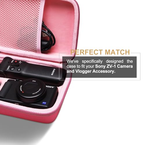 Image of Case for Sony ZV-1F /ZV-1 /ZV-1 II Vlog Digital Camera and Tripod Rose