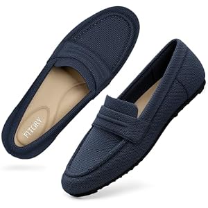 FITORY Loafers for Women, Non-Slip Work Shoes Slip On Walking Dressy | Black Fall Business Casual Comfortable Arch Support Office Leopard Print Wide Foldable Church Travel Everyday Driving