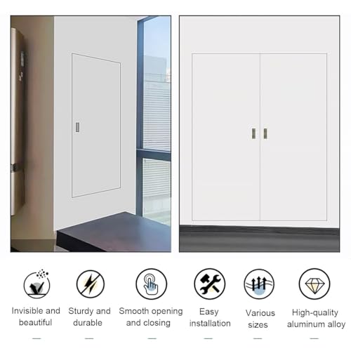 Pannello di accesso bloccabile, telaio in alluminio resistente per cartongesso, porta nascosta per applicazioni elettriche e idrauliche, ideale per ristrutturazioni e riparazioni domestiche