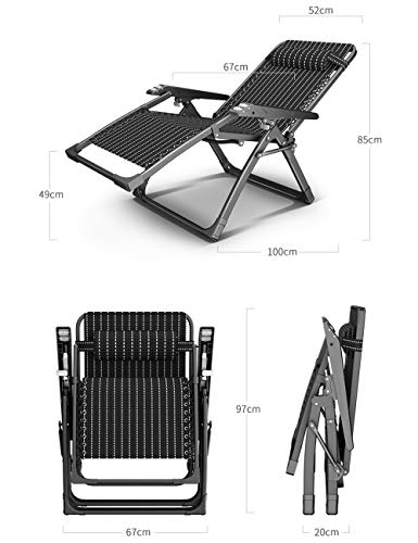 Chaise pliante portable siesta marron 100x67x85 cm pour balcon - 3
