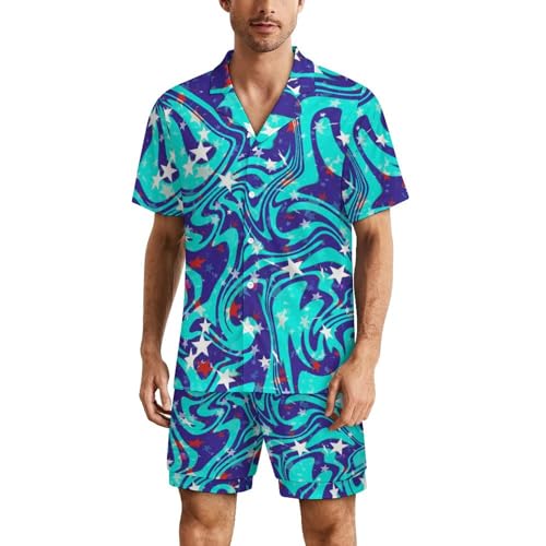 Pyjama homme manches courtes White-26 léger à col boutonné