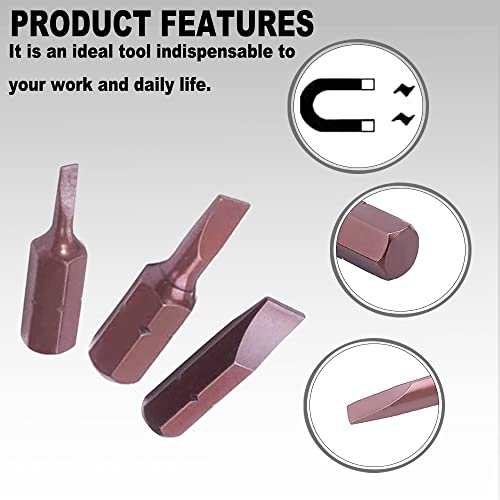 Utoolmart 12Pcs Sl3 Slotted Screwdriver Bits 25Mm Long 1/4 Inches Hex Shank S2 High Alloy Steel #TOP5