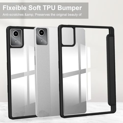 Image of ProElite Cover for Motorola Pad 60 Neo 11 inch 2025, Smart Flip Case Cover for Motorola Pad 60 Neo 11 inch 2025 with Pen Holder, Grey [Transparent Back]