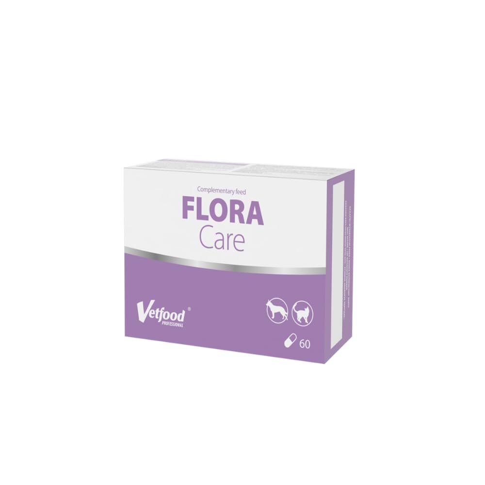 Flora Care - 60 gélules - Complément alimentaire pour chiens et chats - Avec probiotiques et prébiotiques