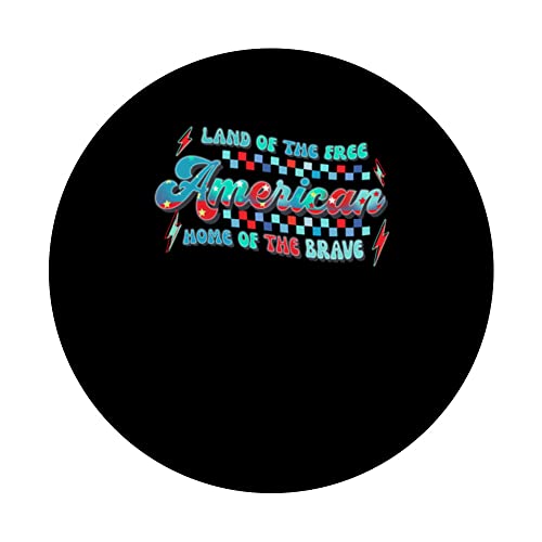 Land of the Free Happy 4th of July Independence American Day PopSockets Swappable PopGrip, Black - Image 3