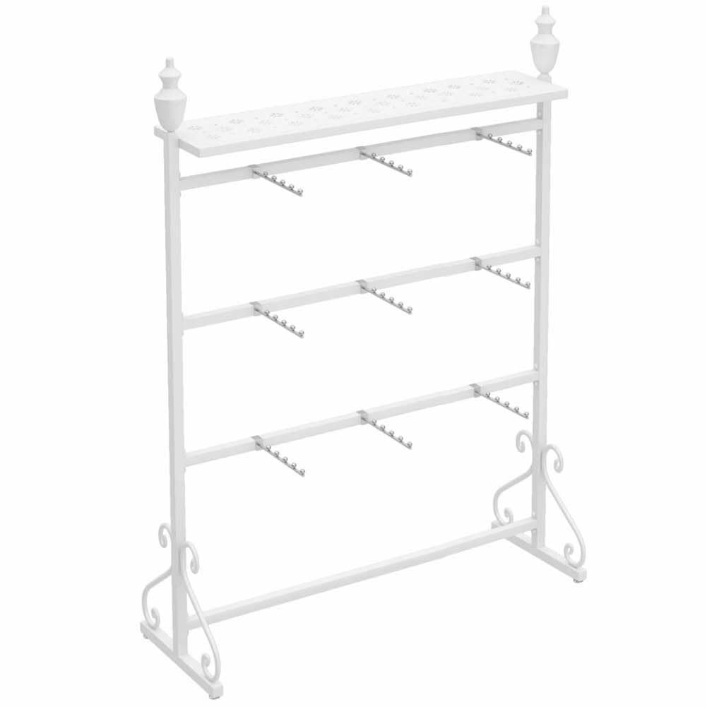 YNBSHGAA 4 Tier Metal Underwear Display Rack Floor Standing Garment Organizer Hanger for Socks Bra Panties Retail Store Display,White-100x40x155cm