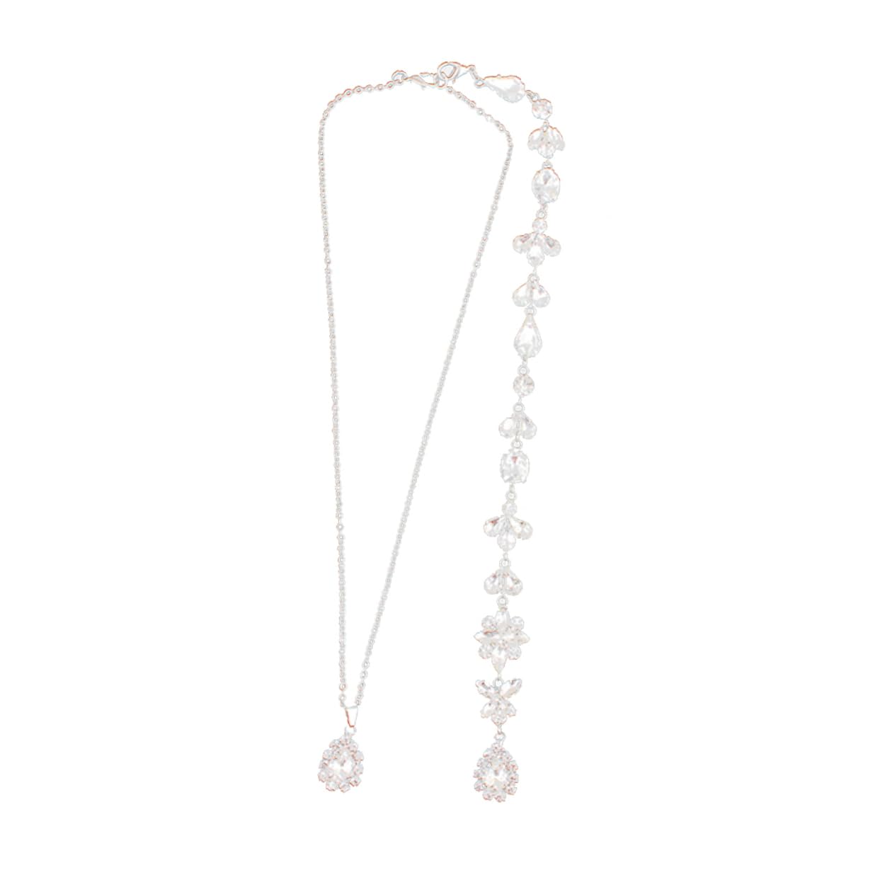 GALPADA Collar De Gota Trasera Collares De Boda Collar De Novia De Diamantes De Imitación Collar De Diamantes De Imitación Collares De Fondo De Boda Cristal Piedra Del Zodíaco Perder