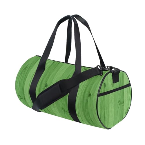 Striped Green Wood Texture Vintage Large Travel Duffle Bag Carry On Airport Bag Travel Large Capacity
