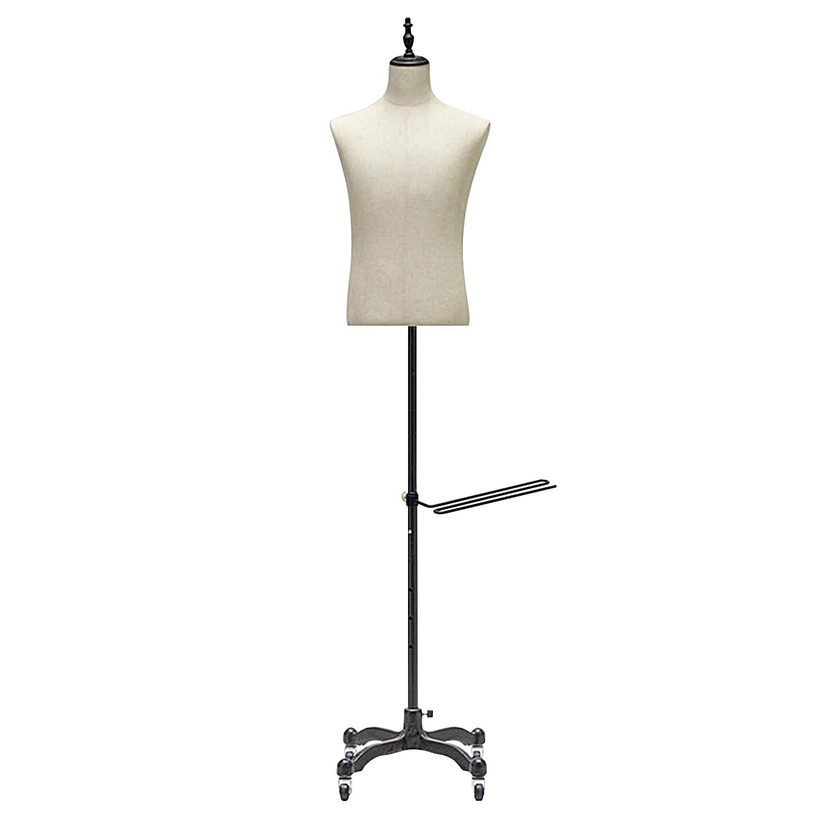 Maniqui Costura Ajustable Masculino con Ruedas Maniquí Costura Profesional Torso de Maniquí con Soporte para Tiendas de Ropa y Talleres de Costura(93x150-190cm)