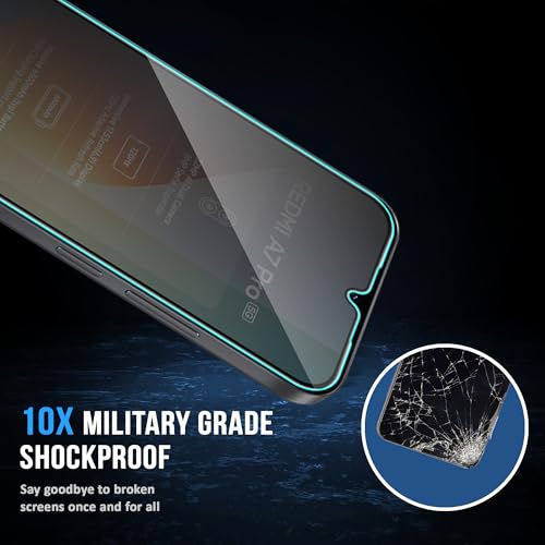 Image of FIRST MART Privacy Tempered Glass for Redmi A7 Pro, Redmi 15C & Poco C85x, 2 Pack | Anti-Spy 9H Screen Protector, Edge-to-Edge, Case-Friendly, Scratch Resistant, Bubble-Free