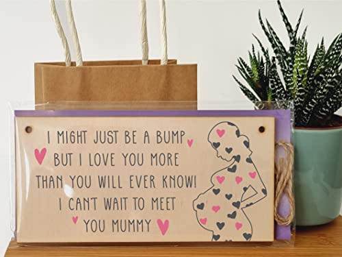 The Plum Penguin Handmade Wooden Hanging Wall Plaque Bump Can't Wait to Meet You Mummy Gift Sign Pregnant 1st Mother's Day - Image 3