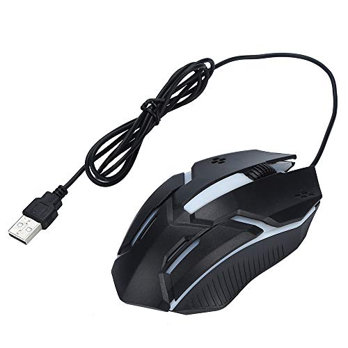 EUCoo Souris Gamer - Souris de Jeu Chroma RGB USB Filaire - 1200DPI - Confortable pour Toute Taille de Main - Ambidextre Excellent Grip - Gaming PC PS4 Xbox,BlackNoir Cover