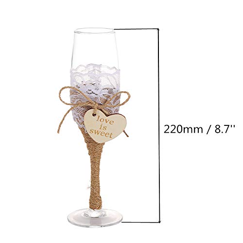 Tang Song Set Of 2 Wood Heart Style Elegant Wedding Champagne Glass Set For Parties Weddings Birthdays Anniversaries #TOP1