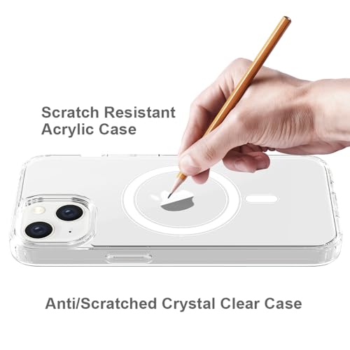 Image of for iPhone 13 /14 Case [Compatible with Magsafe] Translucent Matte Phone Cover, [10 FT Military Grade Drop Protection] Slim Durable Shockproof Protective Bumper (Transparent, iPhone 14)