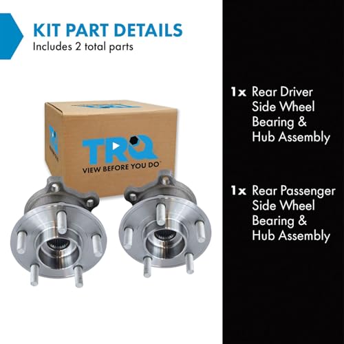 Image of TRQ Rear Wheel Bearing and Hub Assembly Set 2 Piece Compatible with 13-19 Ford Escape AWD 15-16 Lincoln MKC AWD 17-18 MKC Black Label Select Reserve 17-18 Select Reserve FWD 2019