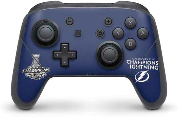 Skinit Decal Gaming Skin Compatible with Nintendo Switch Pro Controller - Officially Licensed NHL Tampa Bay Lightning Jersey Design