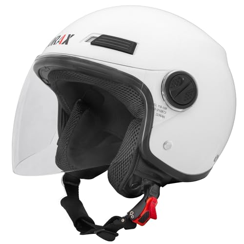 Casco Protector de Motocicleta Zorax Blanco Talla S ECE 2206 Con Visor 6