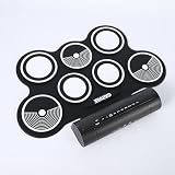 Electronic Drum Sets Travel-Ready 7-Pad Foldable Drum Kit with Built-In Sound Output, Practical Practice Set for Teens Adults, Space-Saving Roll-Up Design for Home Training and Indoor Use