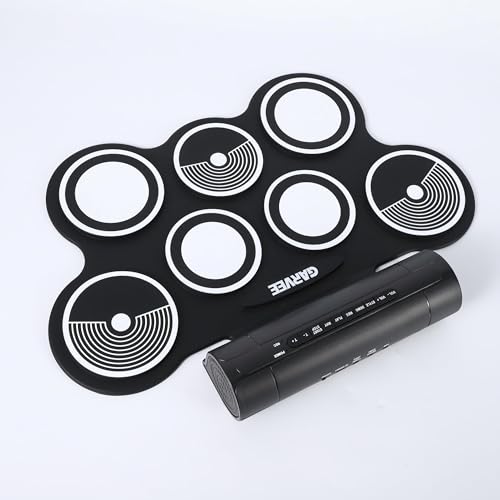 Electronic Drum Sets Travel-Ready 7-Pad Foldable Drum Kit with Built-In Sound Output, Practical Practice Set for Teens Adults, Space-Saving Roll-Up Design for Home Training and Indoor Use