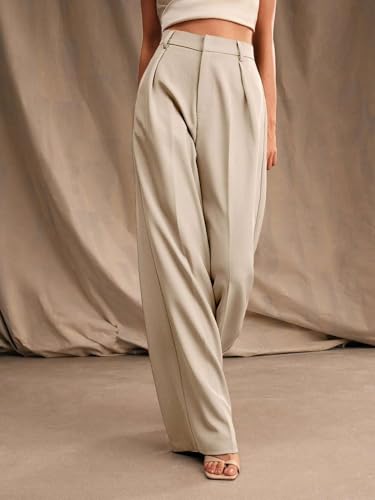 Image of KOTTY Women's Elegant High-Waist Wide-Leg Trousers for Office & Casual Wear