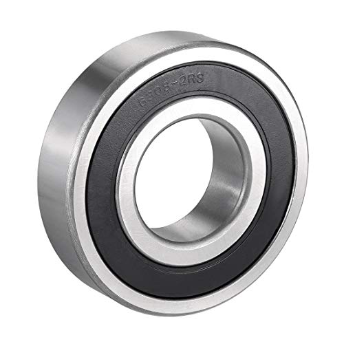 sourcing map 6308-2RS Deep Groove Ball Bearing Double Sealed 180308, 40mm x 90mm x 23mm Chrome Steel Bearings (Pack of 1)