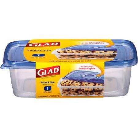 Glad Containers, Potluck Size, Extra Large Rectangle, 10 cups