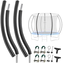 TOBWOLF Trampoline Poles Replacement, Universal Trampoline Replacement Enclosure Poles with Safety Foam Sleeves, Fits 12-16FT Trampolines