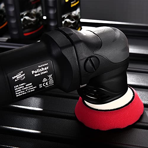 Shinemate Dual Action Polisher For Car Detailing 3 Inch, 500W 12Mm Throw Random Orbital Polisher With 6 Variable Speed Setting #TOP7