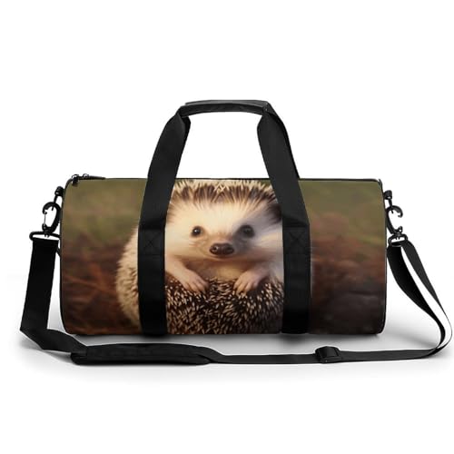 Mens Womens Gym Bag, Hedgehog Print Duffle Bags,travel Gym Duffle Bag,garment Duffle Bag,gym Bag with Shoe Compartment