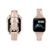 Wearlizer Rose Gold Leather Compatible with Apple Watch Bands Series 6 5 4 40mm Series 3 38mm for iWatch SE Womens Shiny Slim Smooth Wristband Bling Glitter Strap (Gold Clasp) for Series 2 1 Sport