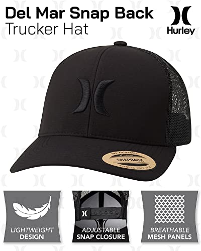 Hurley Bon masculino Bon de caminhoneiro Del Mar Snap Back, Preto, Tamanho nica
