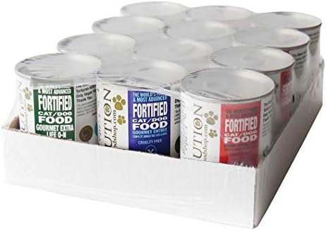 Evolution Diet Plant Based Protein Moist Dog & Cat Food with Non-GMO and Organic Ingredients (Assorted Case, 12 cans) Complete & Balanced for All Life Stages