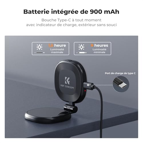 360 LED selfie ring fill light K&F CONCEPT anti ombres visage - 4