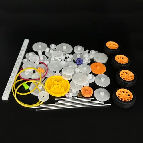 URIMPAVIDO 82PCS Plastic Gears Set Motor Gear Accessories for DC Motor DIY Model Toys RC Car Robot G