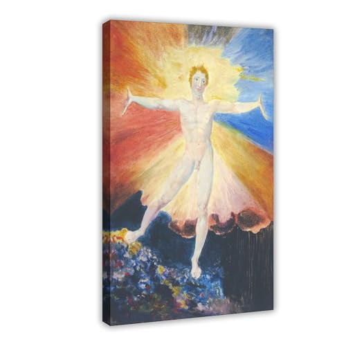 Impression sur toile haut de gamme Rose d'Albion William Blake cadre bois pret a poser