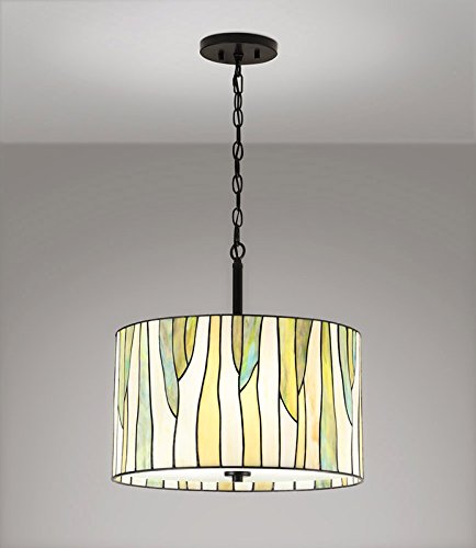 HOMEGLAMBarossa 18"ø, 3-Lights Tiffany Pendant Light - Green