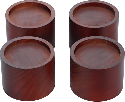 Lufia Solid Pine Wood Bed Risers 3 Inch Lift, Durable Furniture Risers for Beds, Sofas, Desks - Stylish Design, Easy Install, 2,000 Lbs Capacity (3 Inch)