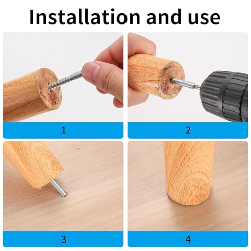 Image of TOP-VIGOR 8Pcs M10x50mm Double Headed Bolts Self Tapping Screw, Double Ended Dowel Screws, Screw Dowels Hanger, Threaded Lag Wood Screws and Machine Bolts for Wood Joint Furniture