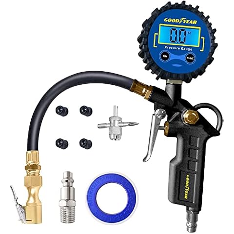 Goodyear Tyre Inflator Air Gun Tool with Digital Pressure Gauge Attachment for Air Compressors Cover