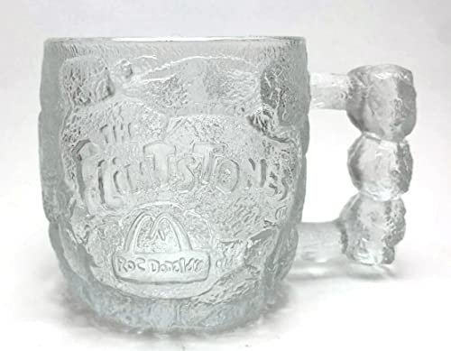 Collectible Flintstones Movie Glass Mug Cup - From McDonalds - 3 1/4 inches tall x 3 inches in diameter