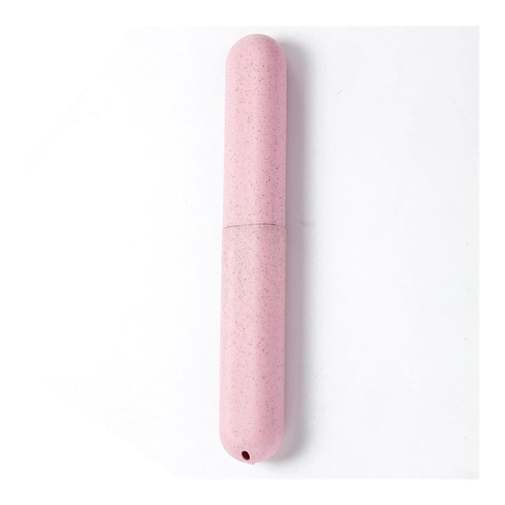 2PCS Travel Toothbrush Holder Box Cover Bathroom Accessories Travel Storage Dust-proof Case Portable Bathroom For Camping(Pink)