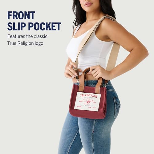 Image of True Religion Tote Bag, Women's Mini Travel Shoulder Bag with Adjustable Strap